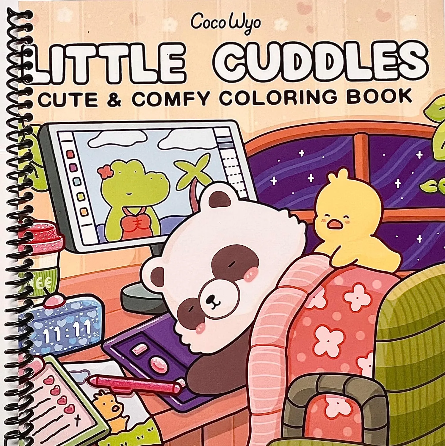 Rebound edition of Little Cuddles: Coloring Book for Adults and Teens Featuring Cute Animal Friends for Relaxation | Spiraled by Spiraling Freedom® — spiral binding by Spindory