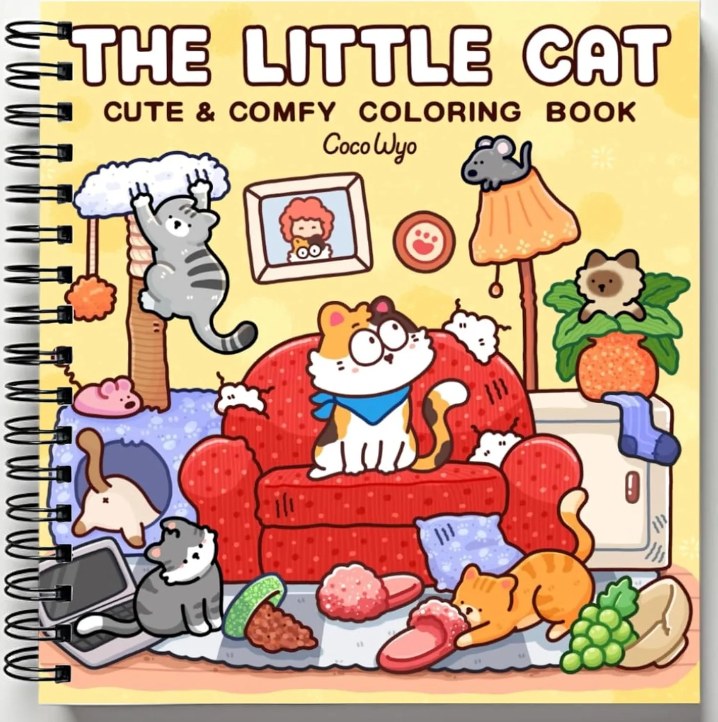 Rebound edition of The Little Cat: Cozy Life of Kitty Coloring Book for Adults and Teens (Cozy & Cute Coloring) — spiral binding by Spindory