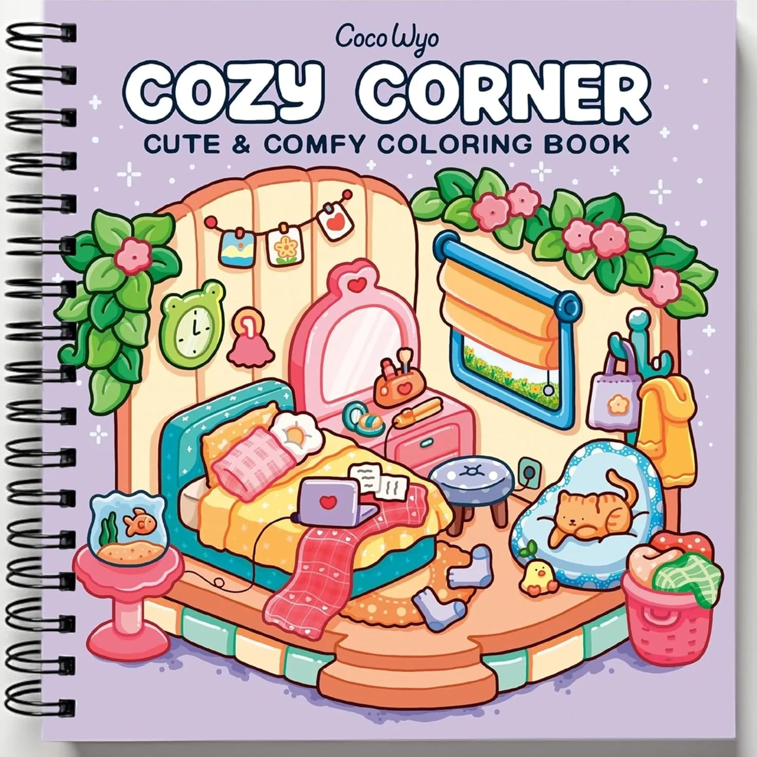 Rebound edition of Cozy Corner: Coloring Book for Adults and Kids (Cozy Spaces Coloring) — spiral binding by Spindory