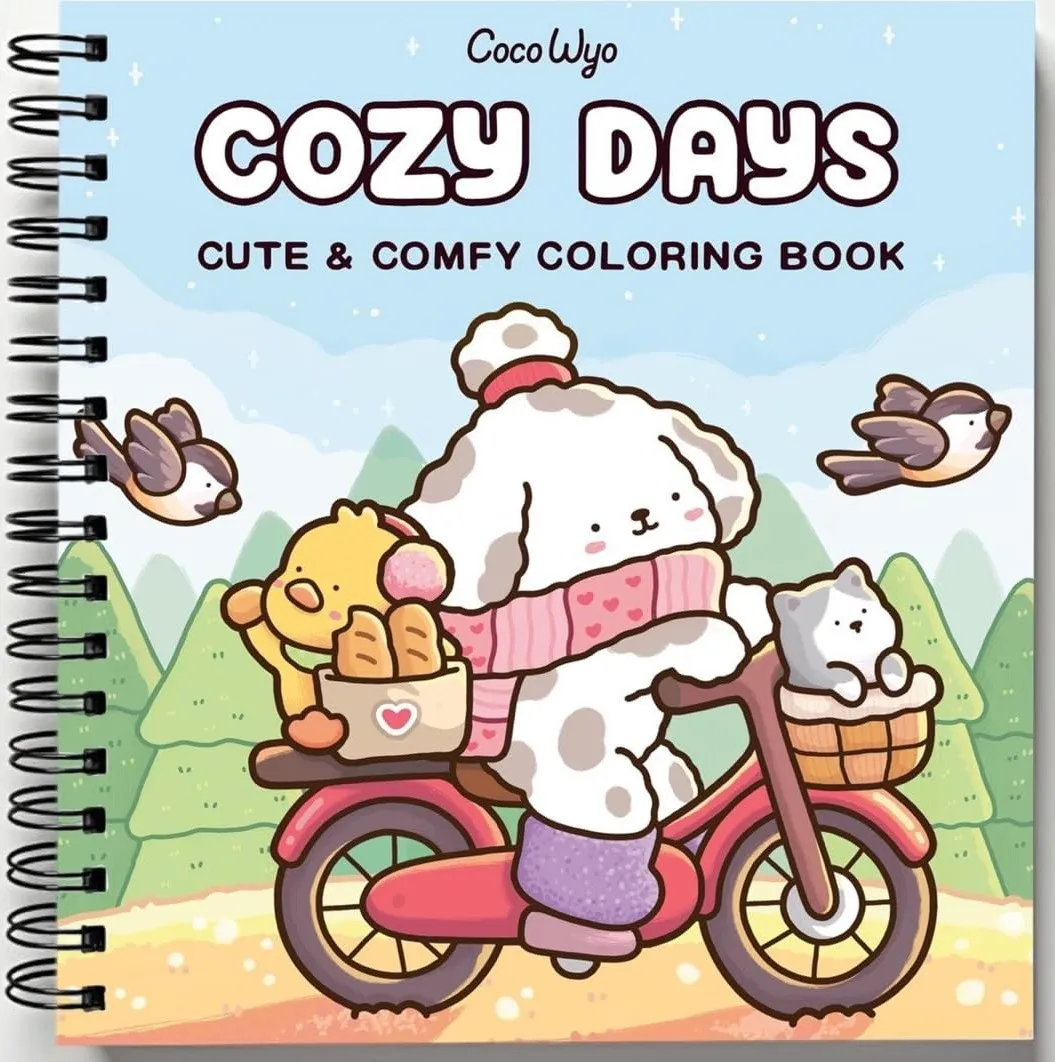 Rebound edition of Cozy Days: Coloring Book for Adults and Kids (Cozy Spaces Coloring) — spiral binding by Spindory